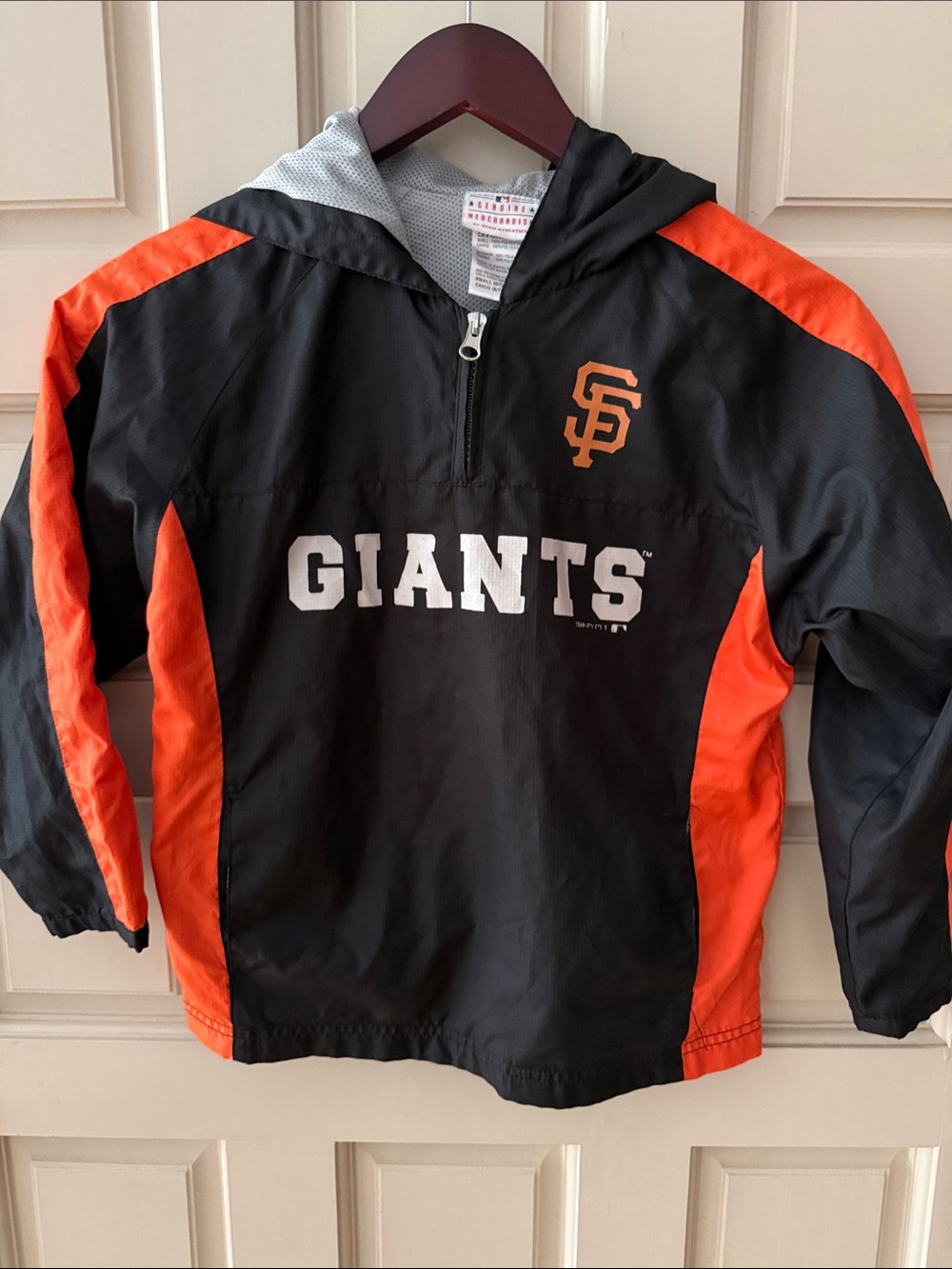 Kids Black & Orange Windbreaker Hoodie